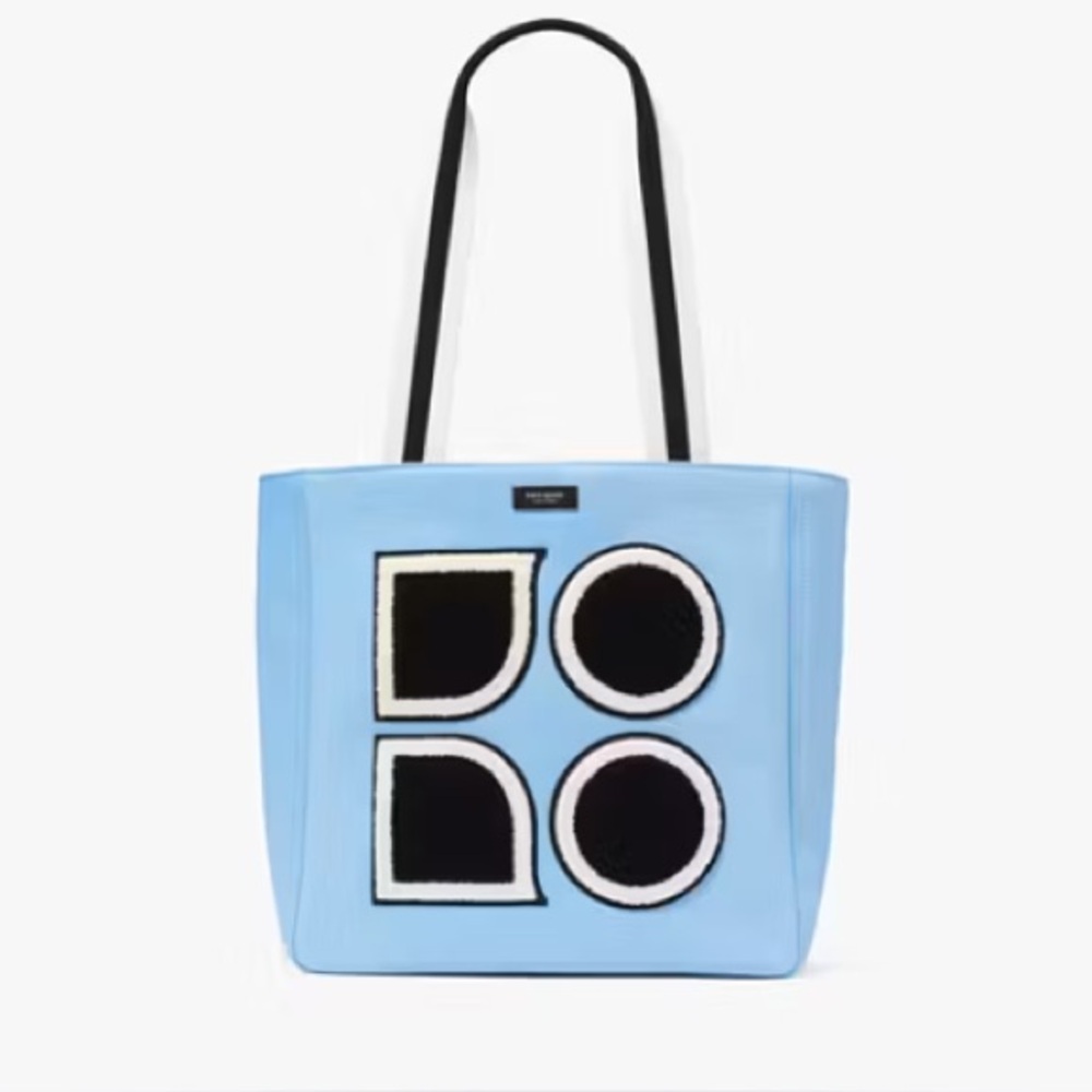 KATE SPADE NOEL TERRY PATCH LARGE TOTE BLUE KG499 Noel Large Tote
